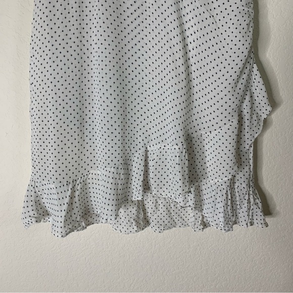 Reformation Womens Alcott short sleeve mini dress white black polka dot 12 - Picture 3 of 11